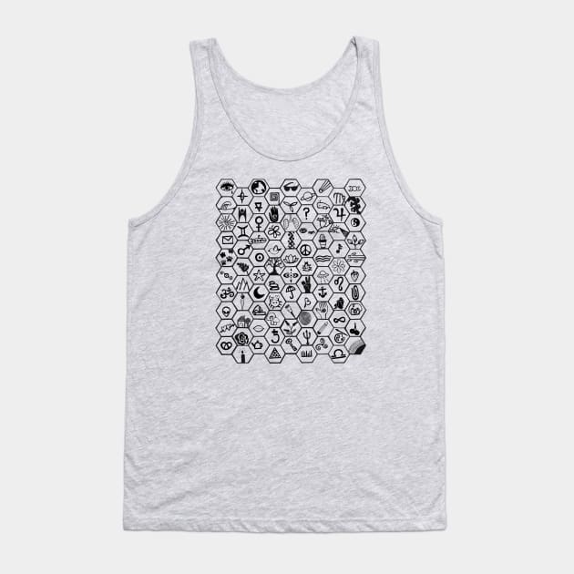 Random Symbols All Over Print Tank Top by Slightly Unhinged